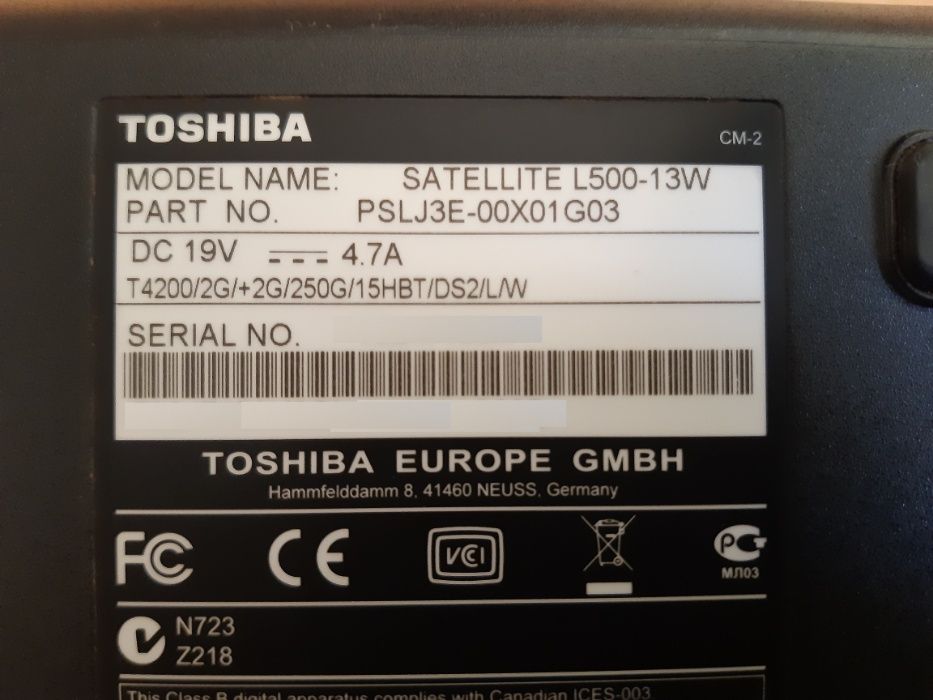 Toshiba Satellite L500-13W em bom estado