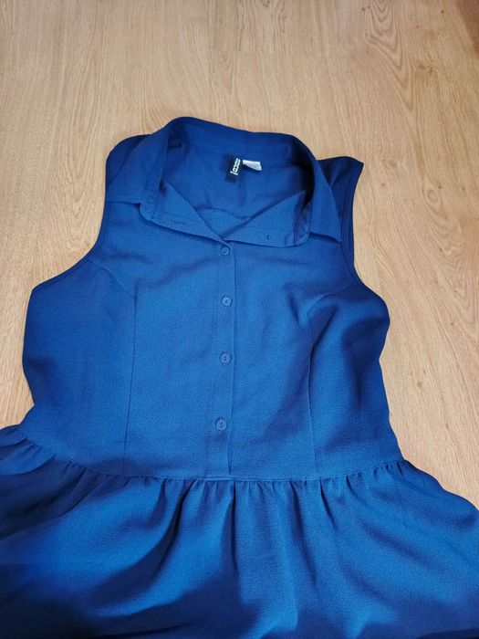 Granatowa sukienka z guzikami H&M r. 38