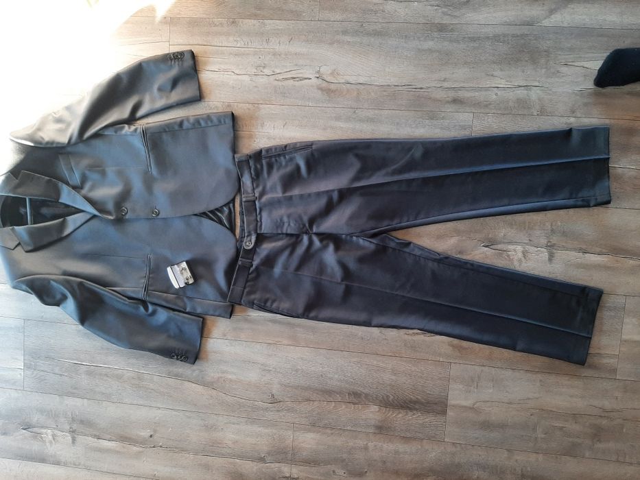Garnitur męski ślubny biała koszula krawat spinki r. xl 176/182cm