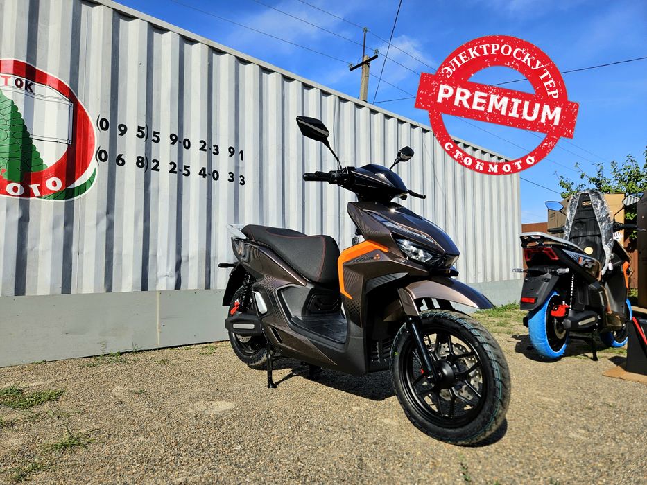 Электроскутер PREMIUM 2500ват.Литий-АКБ Большие колеса"14" Двухместный электроскутер V3  stokmoto стокмото кросер crosser v3 tr1 tr5 cr21 cr13 v1
