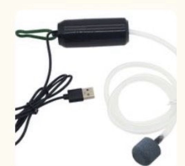 Компресор для акваріума usb, обігрівач 5 вольт/10 ват