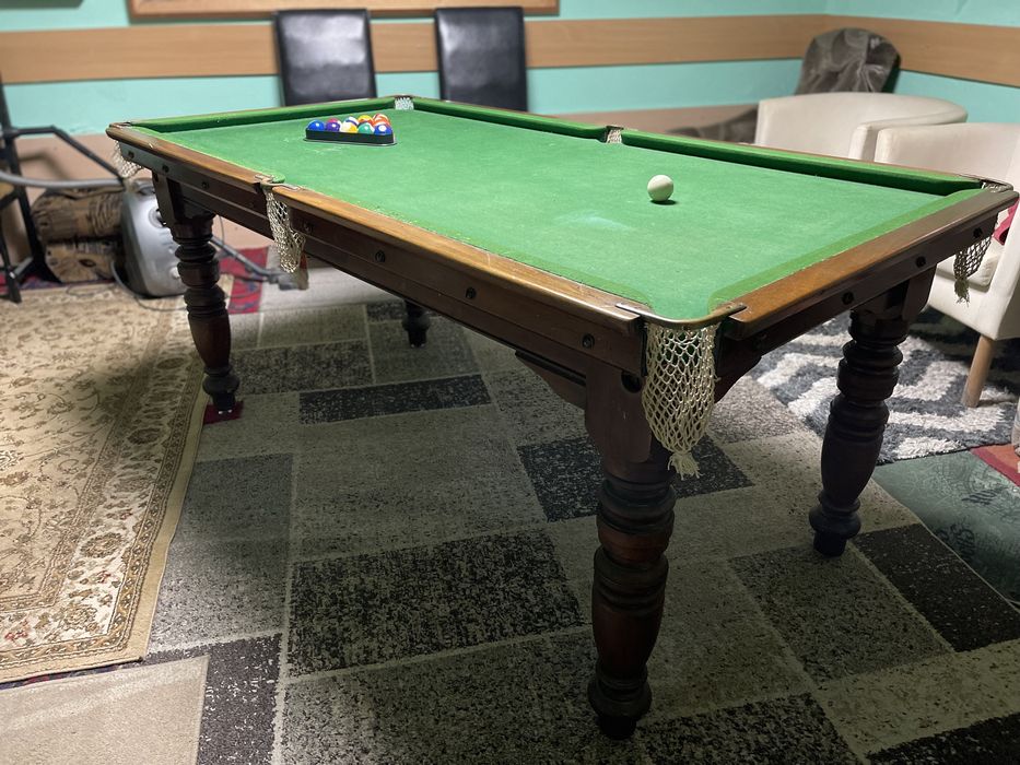 Stół bilardowy E.J. Riley Antyk  183x91,5 cm / kije i bile oryginalne