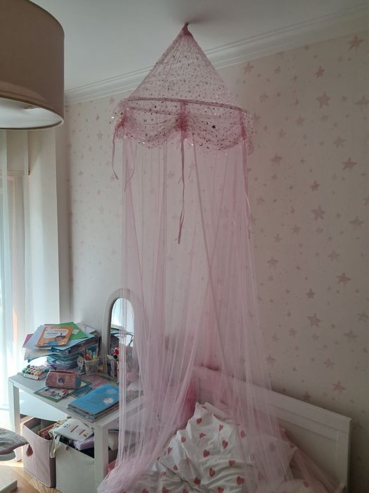 Dossel de cama rosa
