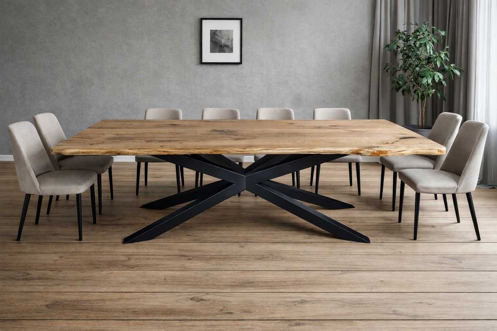 Stół Pająk Dębowy LOFT 100% Lite Drewno DĄB Rozkładany.