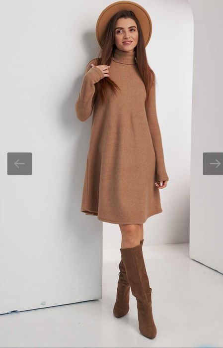 Стильна сукня у рубчик з в'язки, розмір С-М