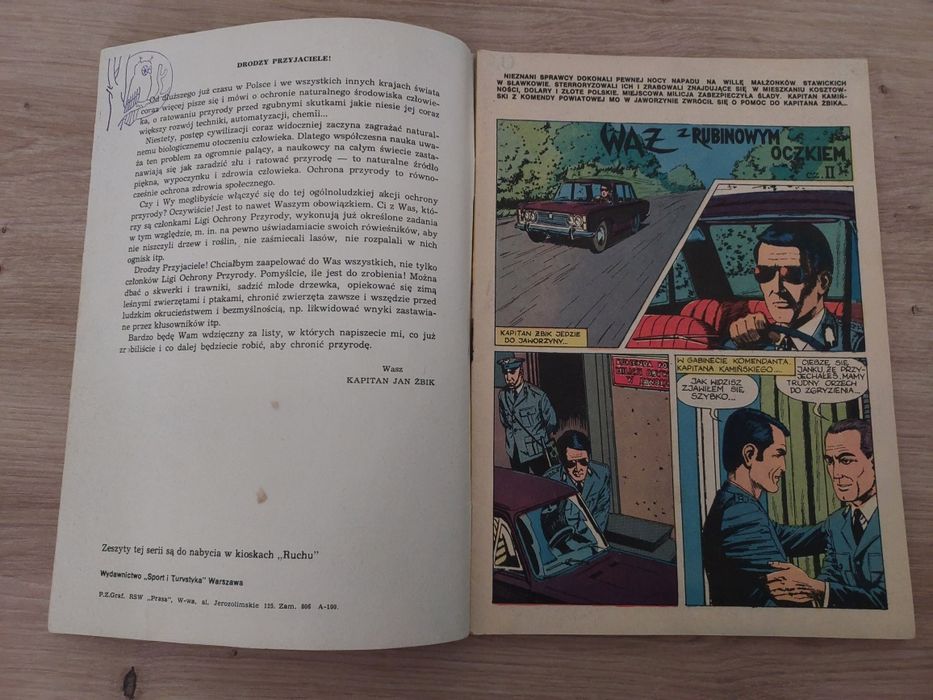 Kapitan Żbik- Wąż z Rubinowym oczkiem Wyd I rys.B.Polch
