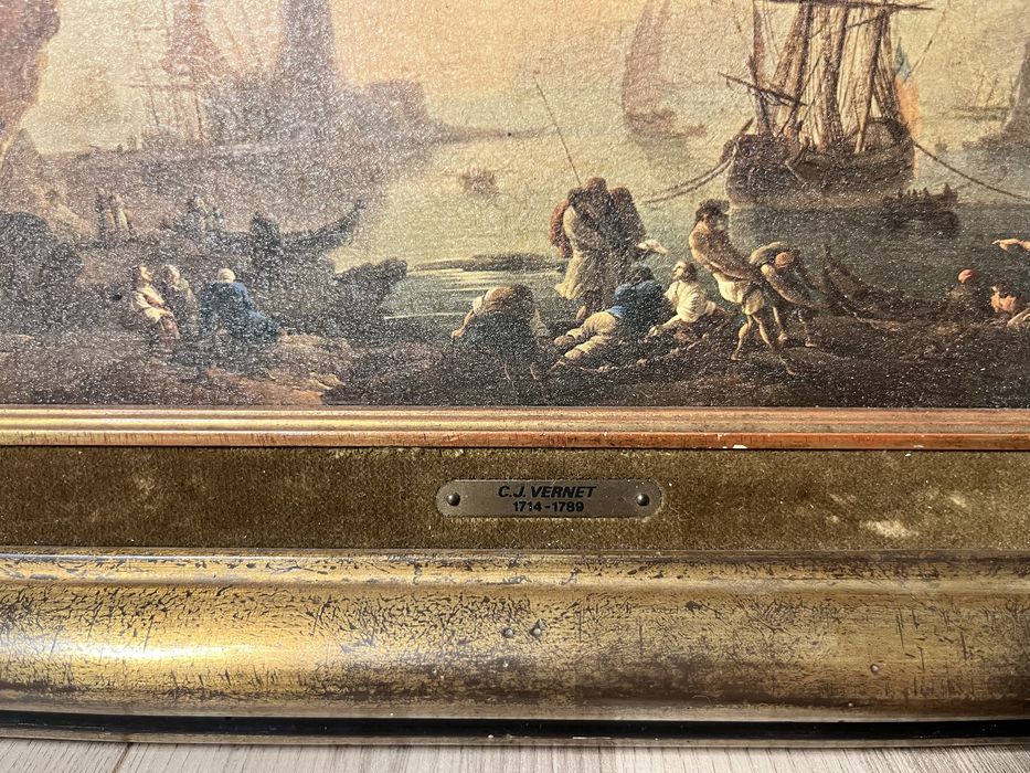 Obraz Pejzaż Morski Port Latarnia Jacht Reprodukcja C.J. Vernet