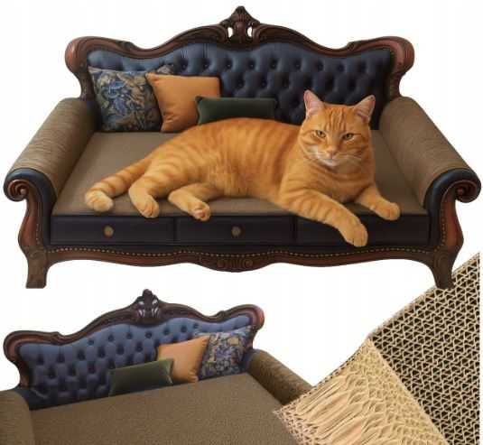 Drapak kartonowy w kształcie sofy dla kota – legowisko i drapak TYP1A