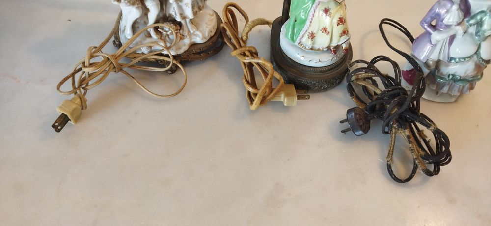Abajur lâmpada Vitoriano Porcelana