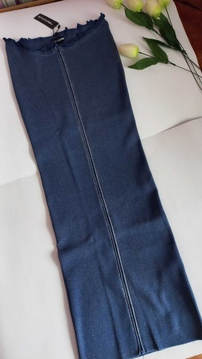 Довга спідниця вагітним  олівець футляр синя 46 48 розмір