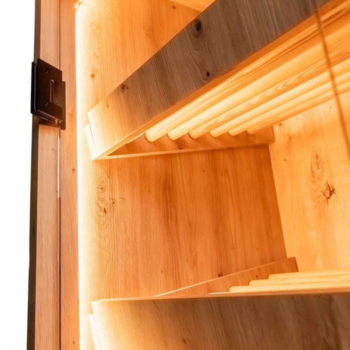 Regał na pieczywo MEGA-M 100x58x205 z szybą LED dąb artisan - od ręki