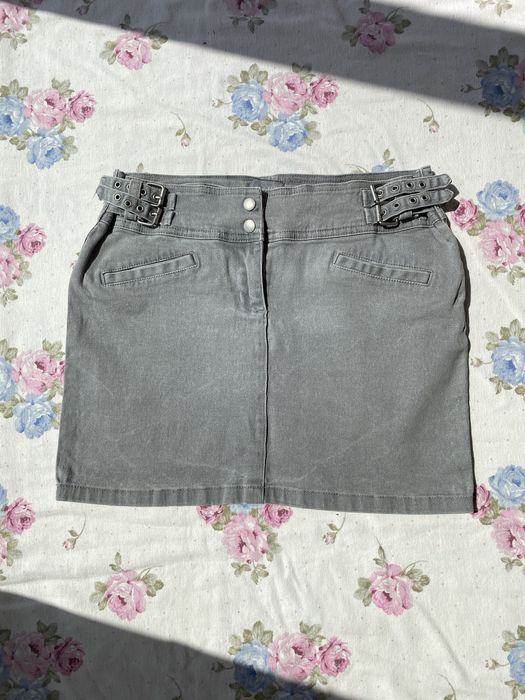 Szara krótka spódniczka regulowana S 36 M 38 vintage y2k