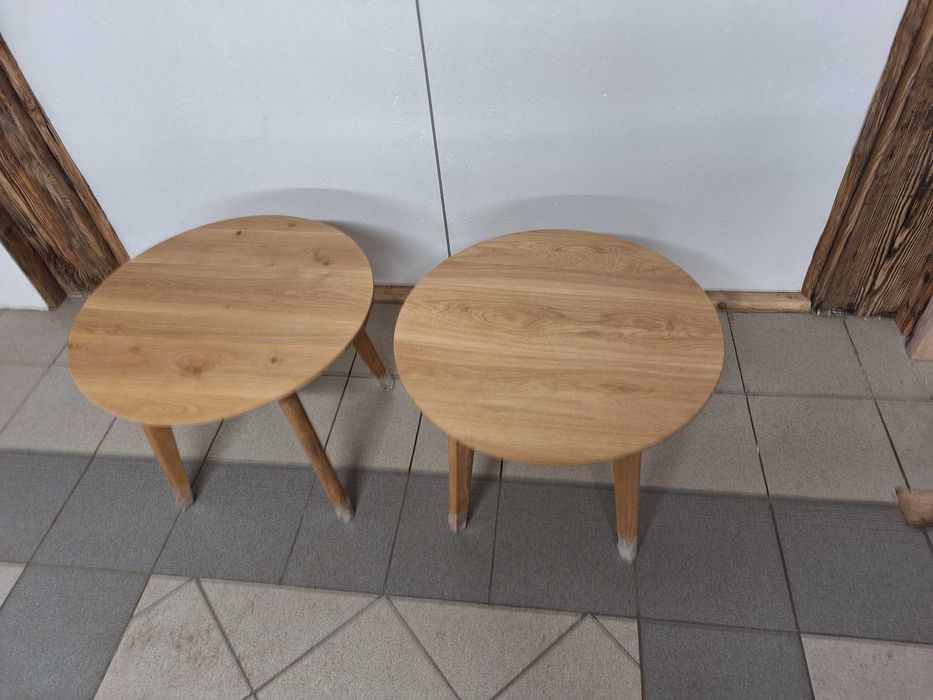 Stolik kawowy dębowy fi 60 cm  (dostępny od ręki)