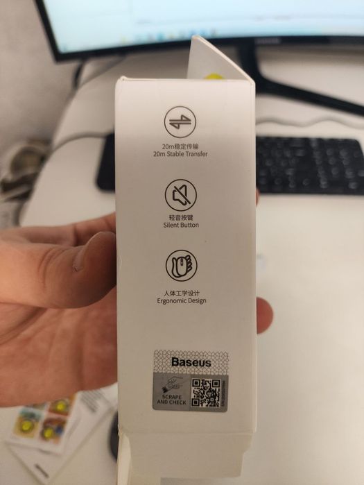 Бездротова  Baseus F01B Tri-Mode Wireless Mouse 2.4G/BT1+BT2 сіра