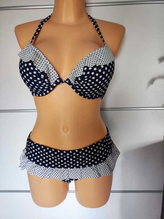 New Look Kelly Brook r 40 80B/C biustonosz push up wysokie majtki