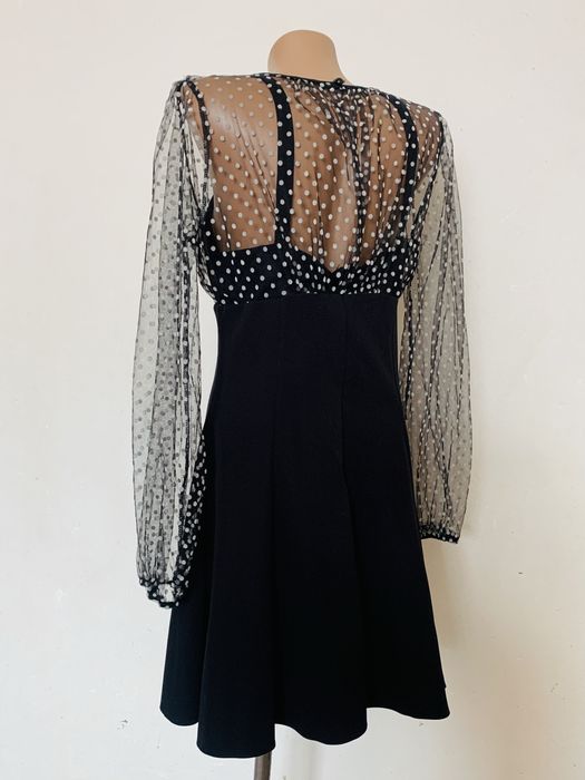 Чорна сукня (плаття в горошок) коктельне