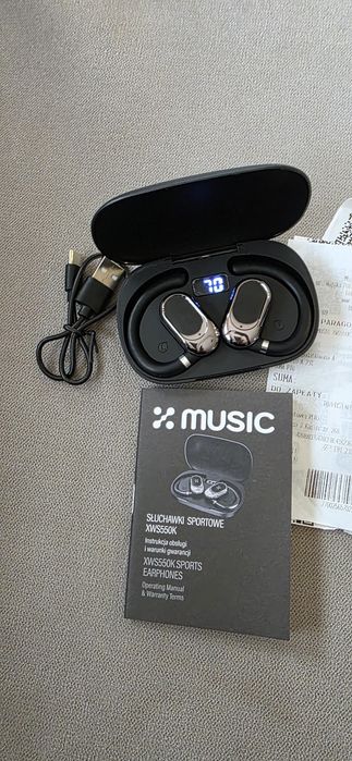 Słuchawki powietrzne XMUSIC XWS550K Czarny NOWE