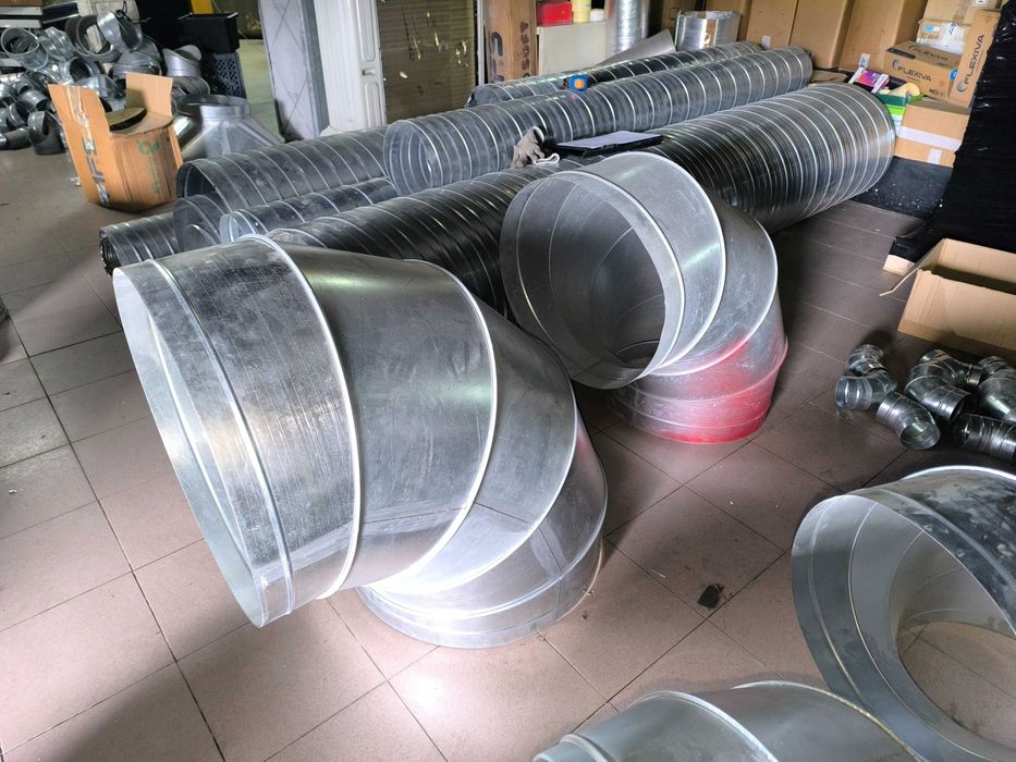 Curvas Spiro Galvanizadas 45º e 90º | Vários Diâmetros