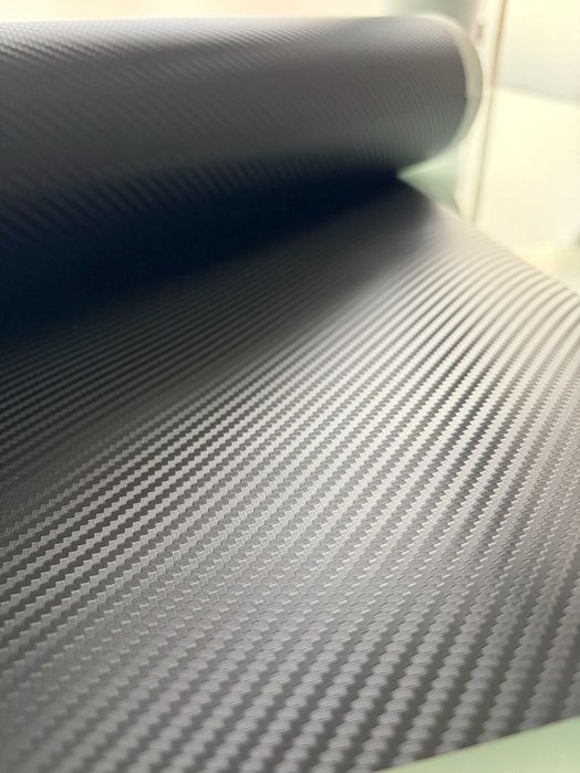 Vinil Autocolante Fibra de Carbono 3D Matte Preto Air Release 50x100cm