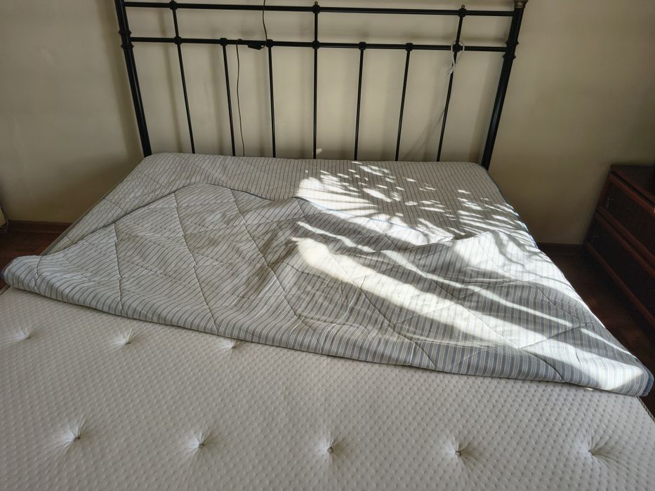 Łóżko kompletne metalowe IKEA Svelvik 160x200 + materac Hesseng + inne.