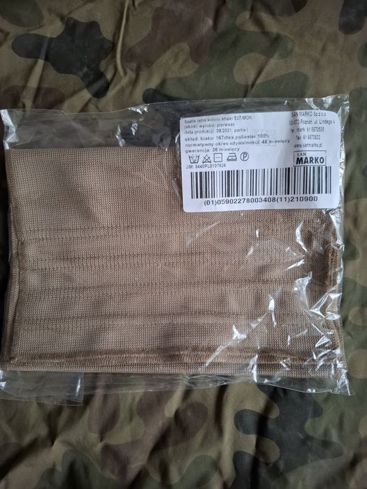 Szalik letni wojskowy WP 537/MON kolor khaki nowy.