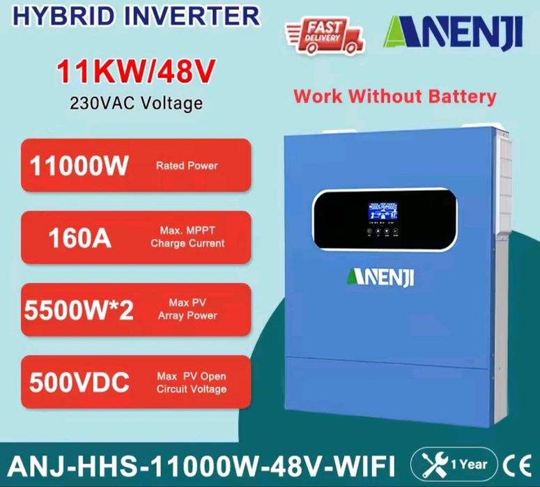 Гибридный инвертор Anenji 11kW 48v