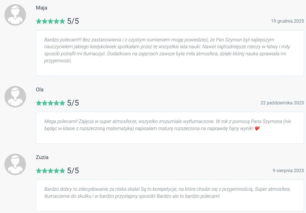 Korepetycje z Matematyki Online - duże doświadczenie