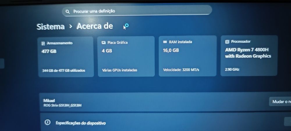 Rogstrix pc Gamer 500gb armazem 16Gb ram