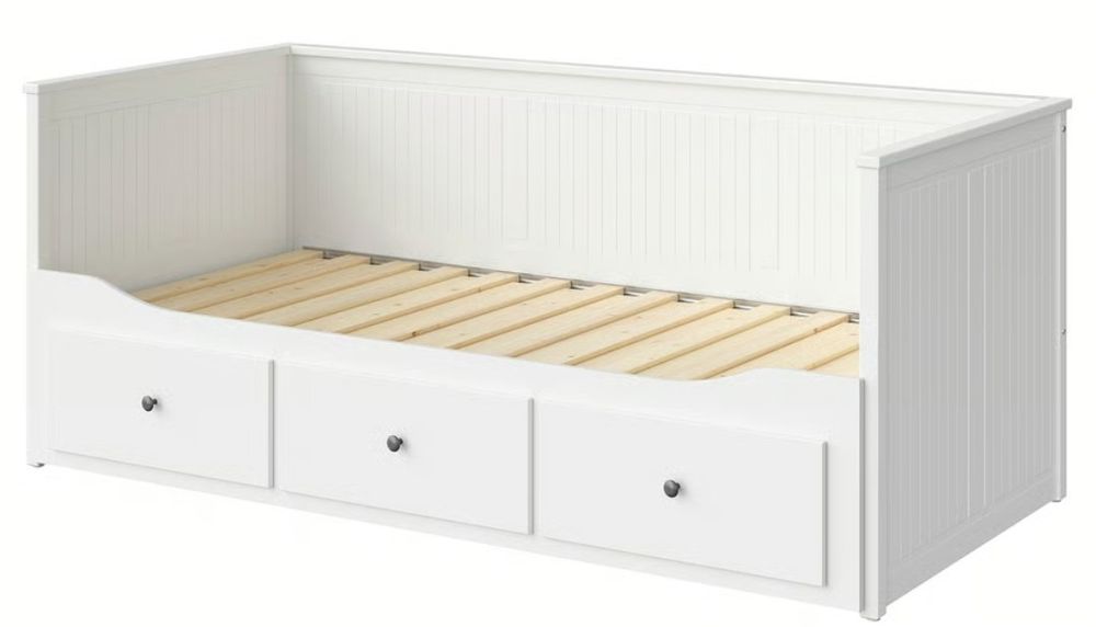 Cama  individual dupla com 3 gavetas de criança