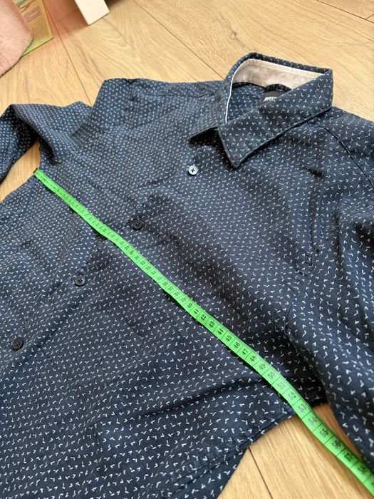 Koszula męska granatowa Hugo Boss slim fit len L