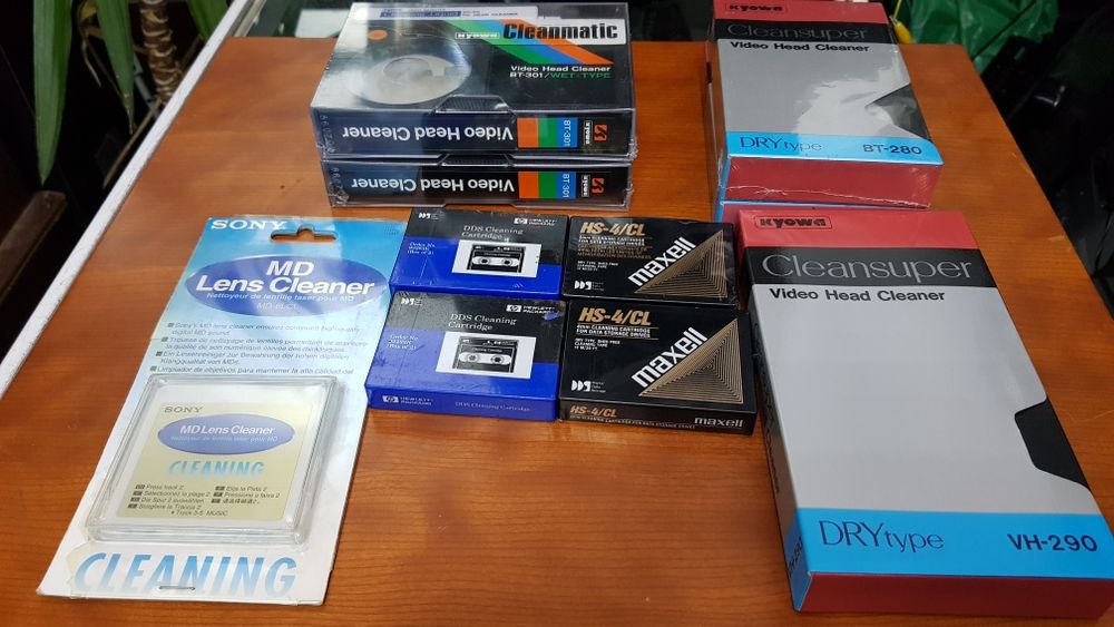 Betamax, vhs,8mm,Dat,Minidisc cassetes de limpeza,