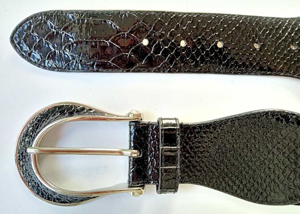 Także w Zestawie - Elastyczny Szeroki Pasek Metalowa Klamra - Czarny - Elegancki