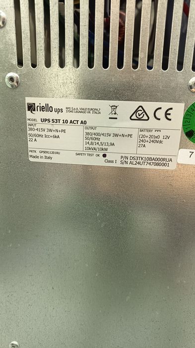 UPS magazyn energii Riello 10 kva