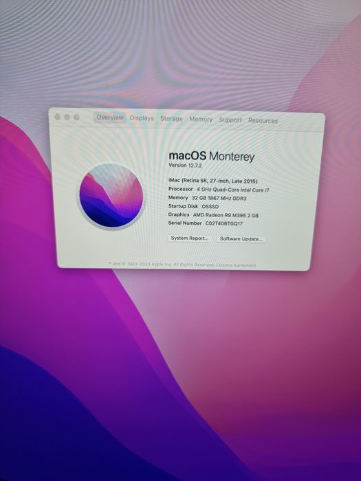 Imac, LATE 2015  27 CALI, Retina 5K, 3 TB,