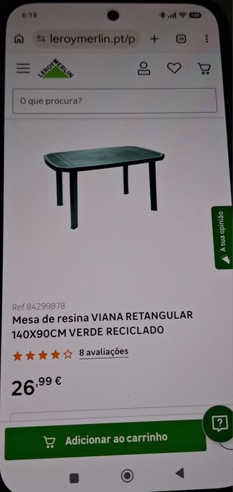 Mesa e cadeiras jardim