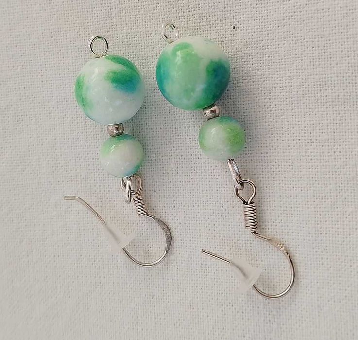 kolczyki srebrne wiszące wielokolorowe