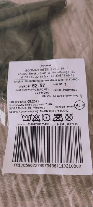 Kominiarka khaki 511T/MON rozmiar 52-57