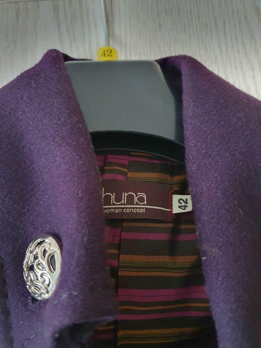 Płaszcz ocieplany śliwkowy