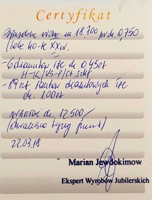 Złota bransoleta z diamentami  1,45 carat - lata 40-te - Piękna
