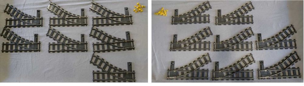 LEGO TRAIN Linhas 9v / 12v: 4548; retas; bifurcações; curvas; comandos