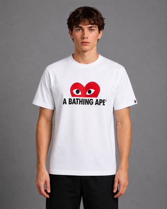 Футболка Bape & Play Comme des Garcons