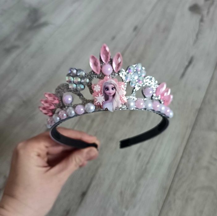 Śliczna opaska korona Elsa Frozen przebranie