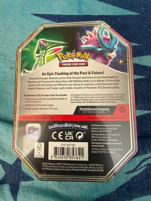 Pokemon Tcg Paradox Clash Tin (Walking Wake Ex)