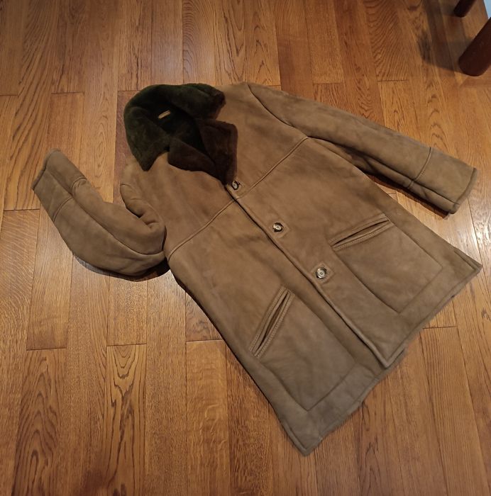 Kożuch Z Owczej Skóry Wełniany Naturalny Ciepły Zimowy r. M/L