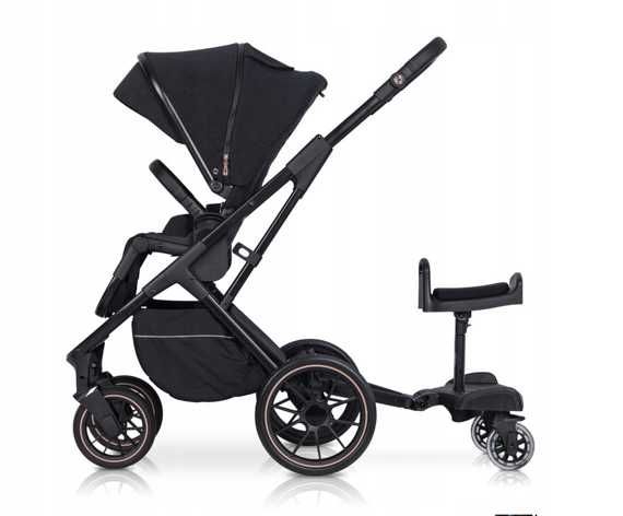 Dostawka do wózka dla drugiego dziecka- siedząca, kauczukowe koła