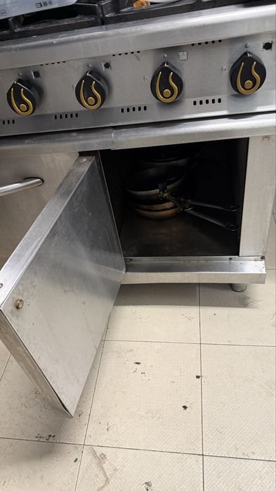 Fogão Industrial a Gás 6 Bocas Inox com Forno e Armário