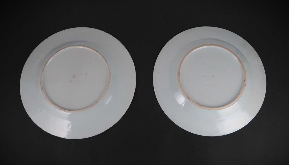 Par de pratos porcelana azul e branca da China Séc. XVIII