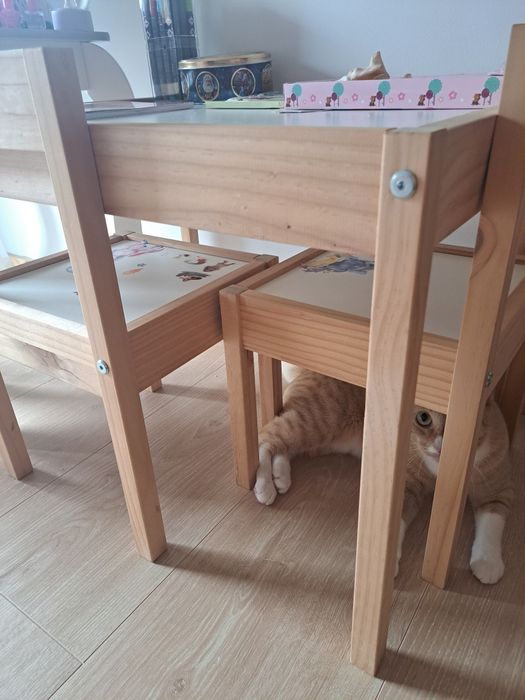 Mesa para criança, com duas cadeiras ikea LÄTT