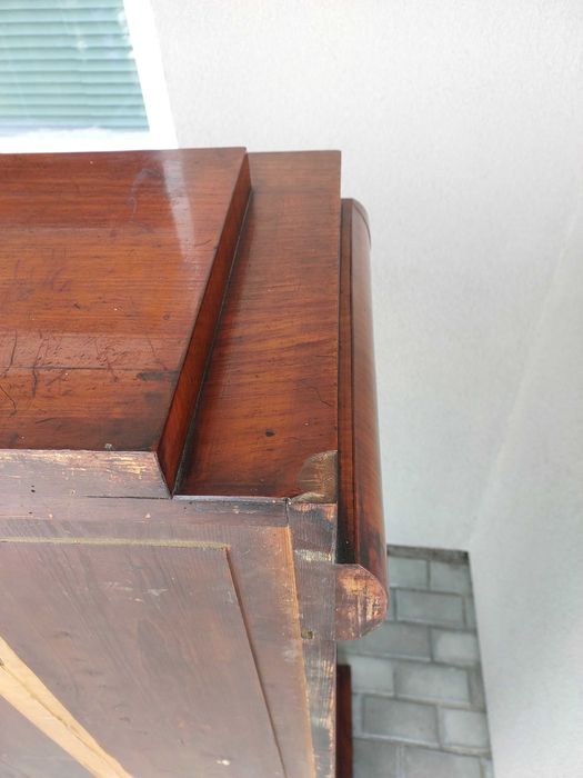 Stary słupek cylindryczny szafka biedermeier XIXw antyk F050