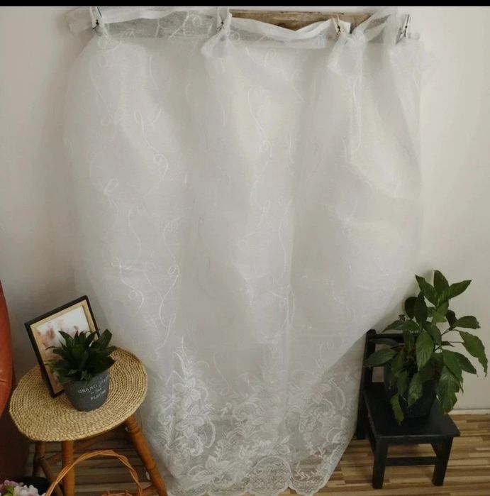 NOWA firanka żakardowa 320×162 cm śnieżnobiała KLASYCZNA